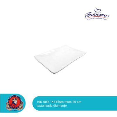 Plato  Recto 20 cm Melamina Blanca 105-009-143
