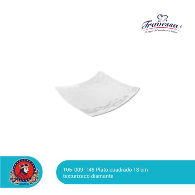 Plato Cuadrado 18 cm Melamina Blanca 105-009-148