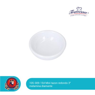 Mini Tazón Redondo 3" Melamina Blanca 105-009-154