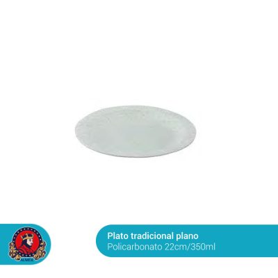 Plato Tradicional Plano Polipropileno 22 cms.