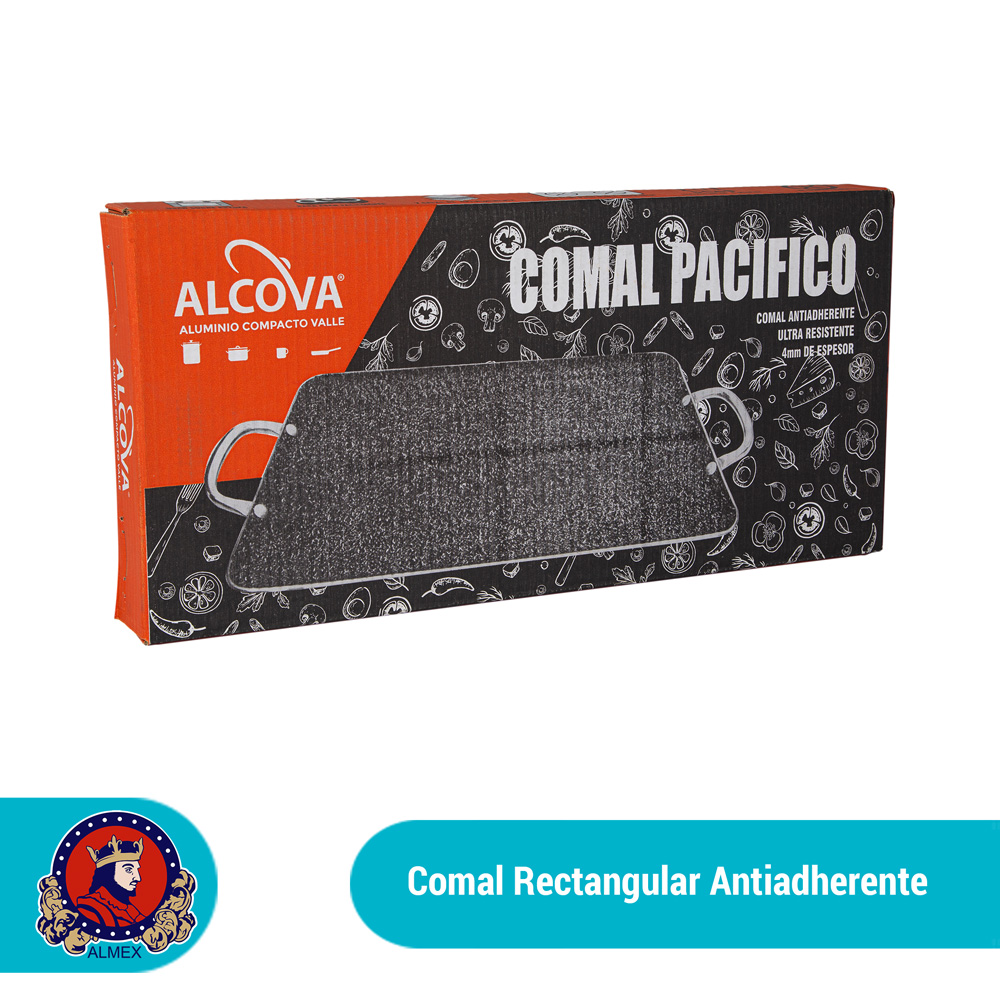 Comal rectangular antiadherente 29 x 48 cm