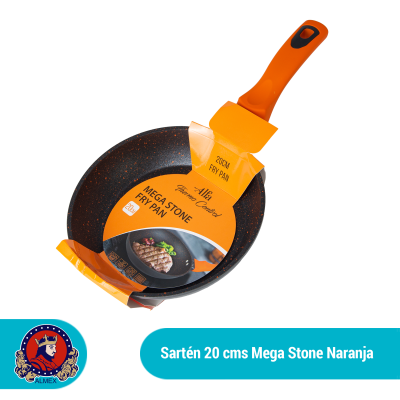 SARTEN 20 CMS. MEGA STONE COLOR NARANJA
