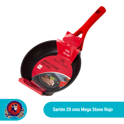 SARTEN 20 CMS. MEGA STONE COLOR ROJO