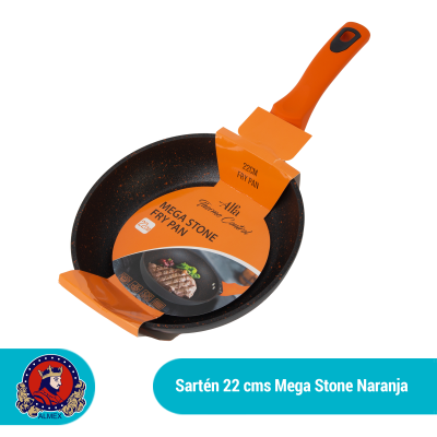SARTEN 22 CMS. MEGA STONE COLOR NARANJA