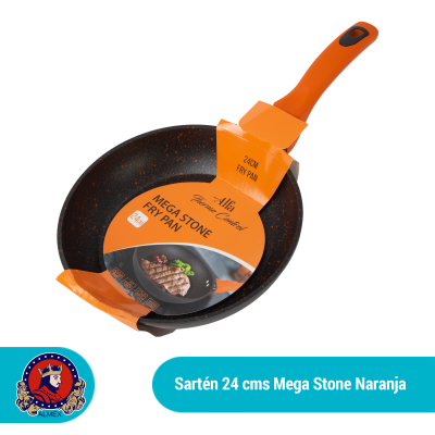 SARTEN 24 CMS MEGA STONE COLOR NARANJA