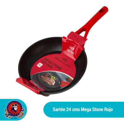 SARTEN 24 CMS MEGA STONE COLOR ROJO