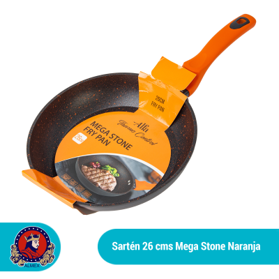 SARTEN 26 CMS. MEGA STONE COLOR NARANJA
