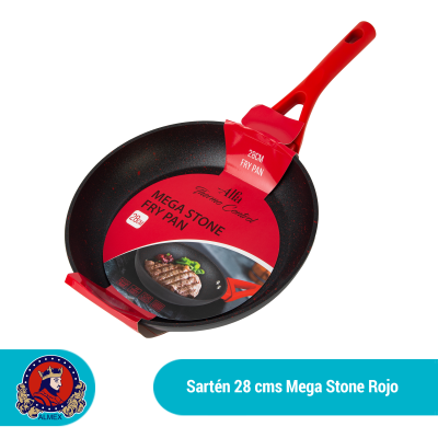 SARTEN 28 CMS. MEGA STONE COLOR ROJO