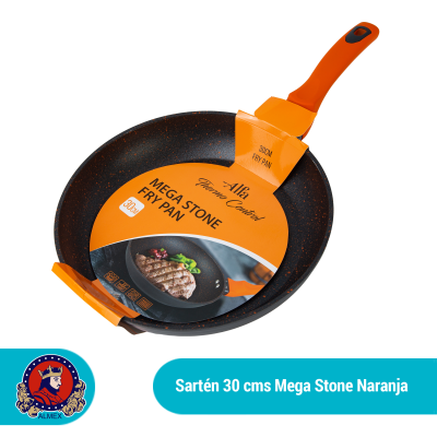 SARTEN 30 CMS. MEGA STONE COLOR NARANJA