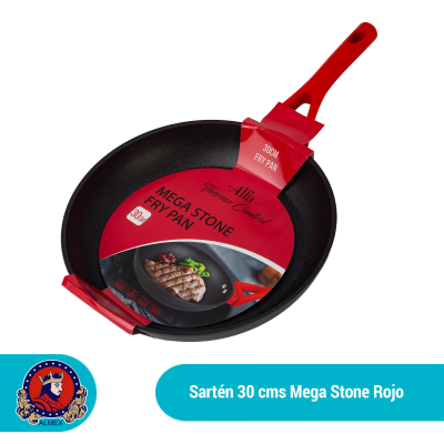 SARTEN 30 CMS. MEGA STONE COLOR ROJO