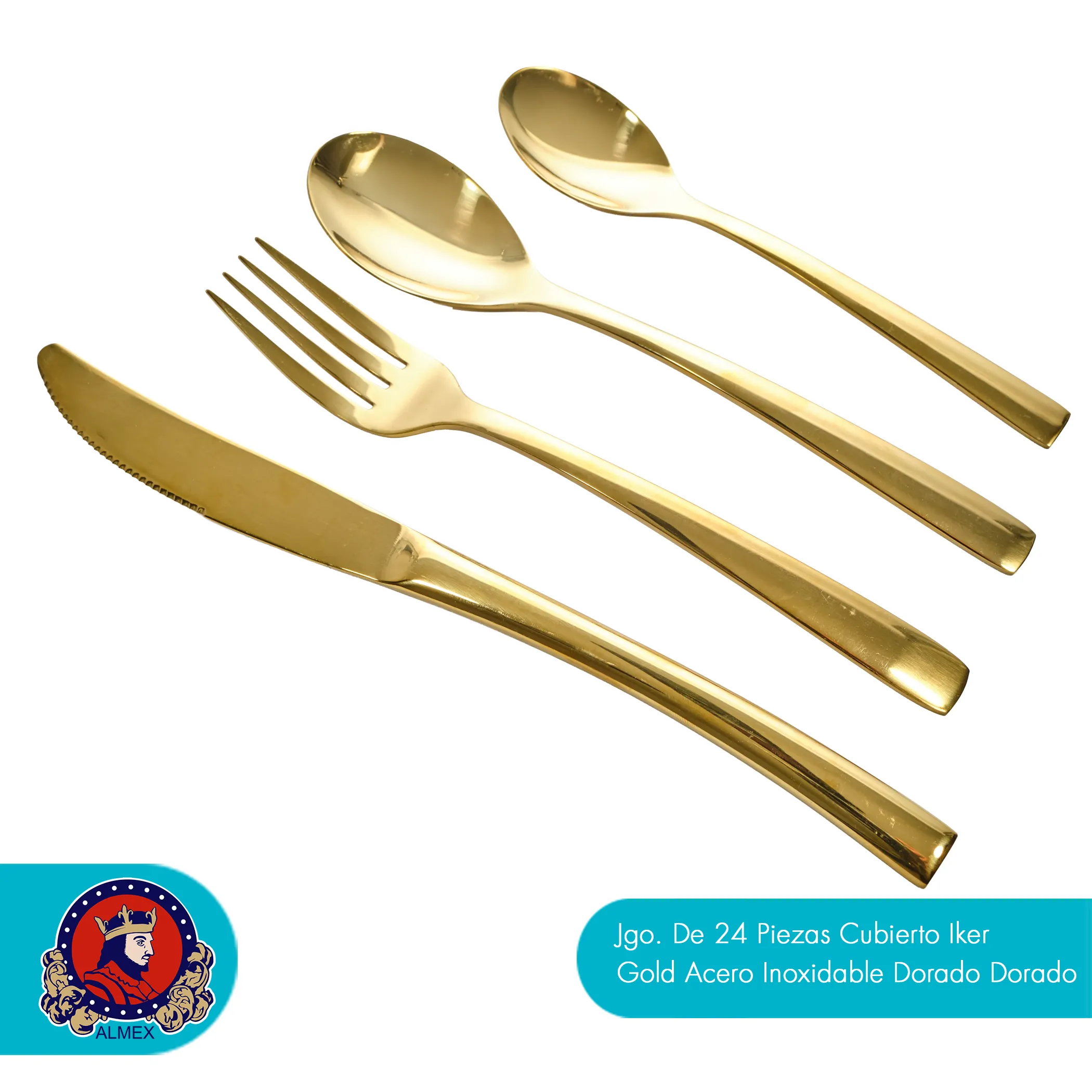 Cubierto Iker Gold Acero Inoxidable