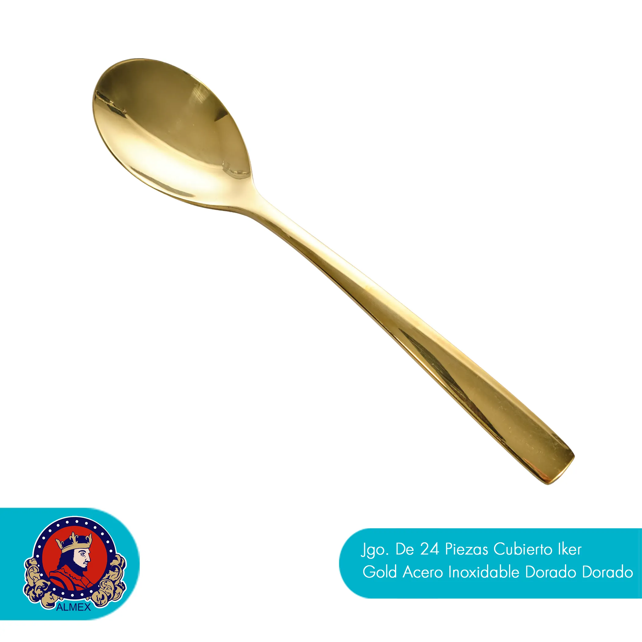 Cubiertos dorados Acero Inoxidable Dorado 24 Piezas - Imagen 4