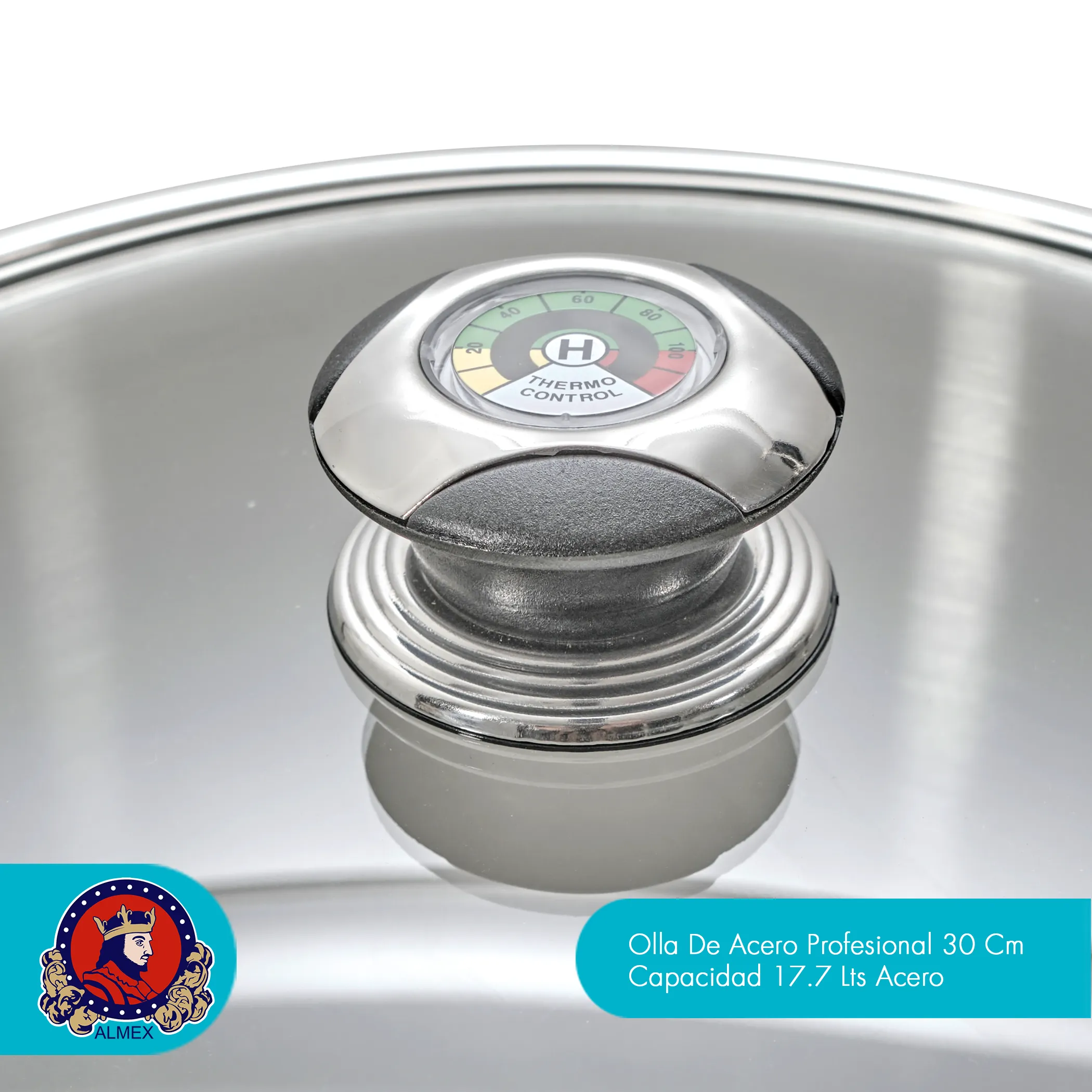 Olla De Acero Profesional 30 Cm Capacidad 17.7 Lts