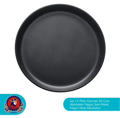 Set 12 Plato Gourmet 26 Cms. Manhattan Negro