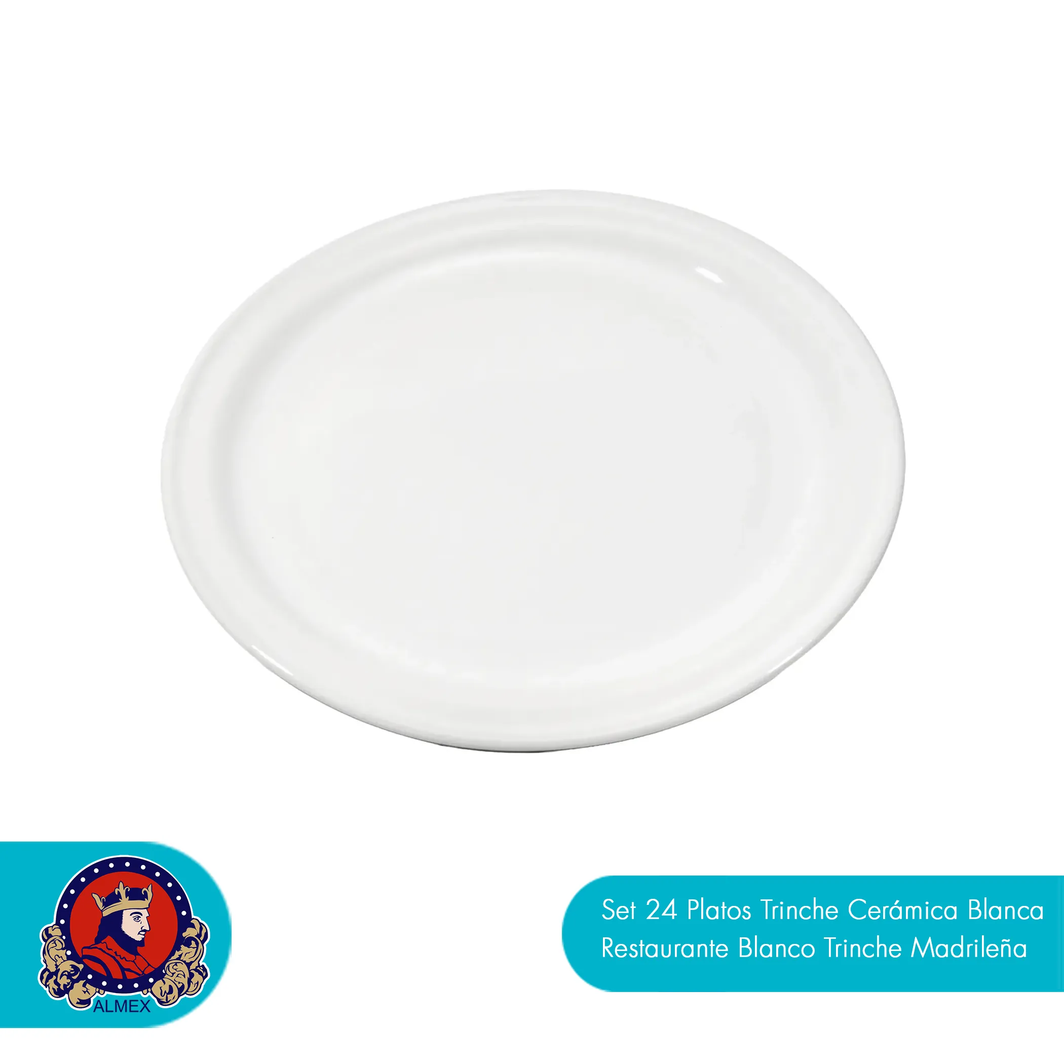 Platos Trinche Cerámica Blanca Restaurante