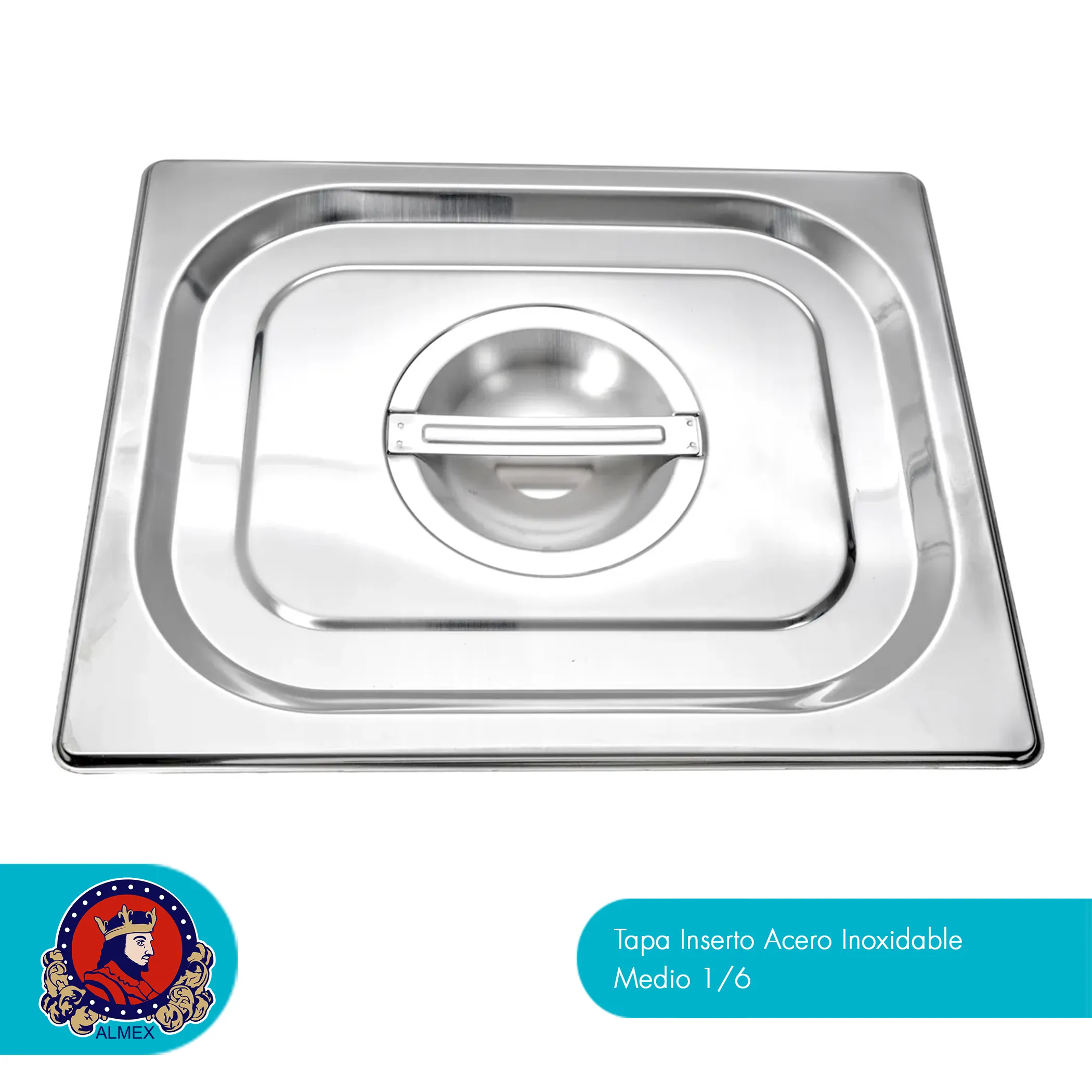 Tapa Inserto Acero Inoxidable Medio 1/6
