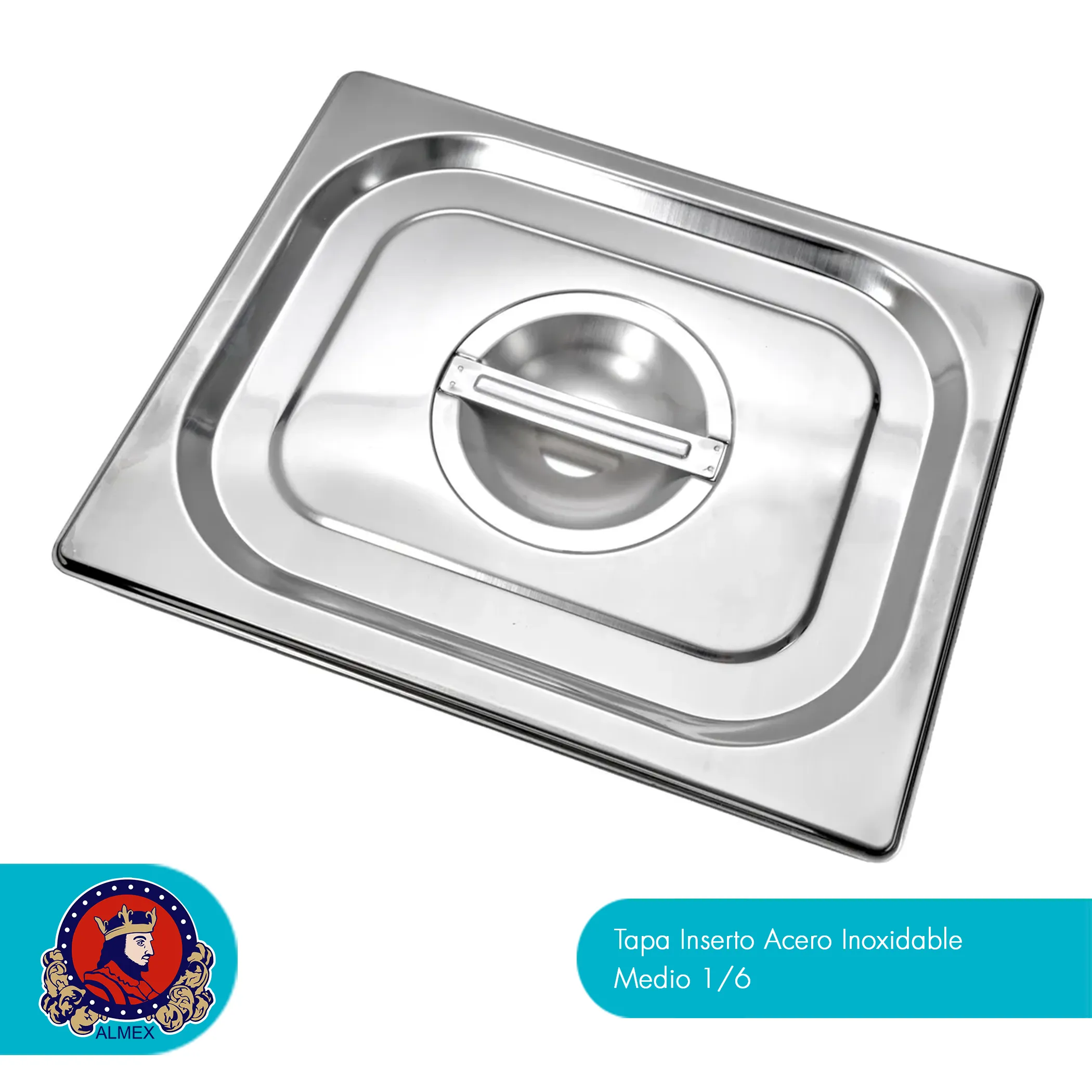 Tapa Inserto Acero Inoxidable Medio 1/6